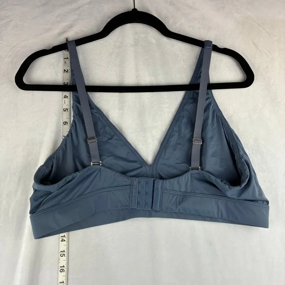 Joyspun Lightweight Bra Women's XXXL 3X Dark Grey Blue Deep V Adjustable
